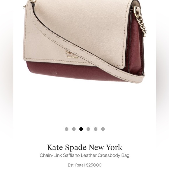 Kate Spade Chain-Link Saffiano Leather Crossbody Bag. See photo -authentication. - Picture 5 of 10